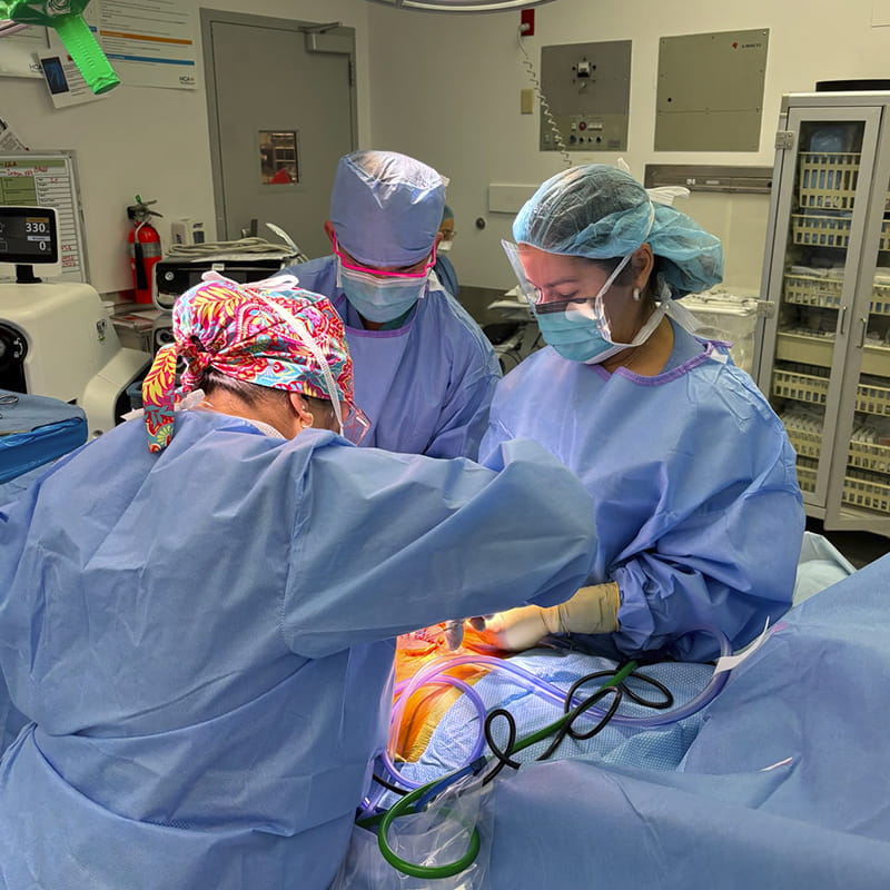 Dr. Lismaris During Bariatric Surgery
